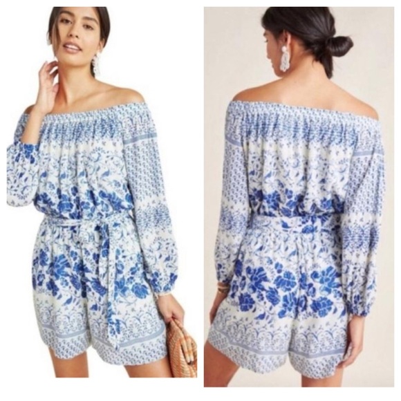 Anthropologie Pants - Anthropologie by Anthropologie Clemente Off-The-Shoulder Romper